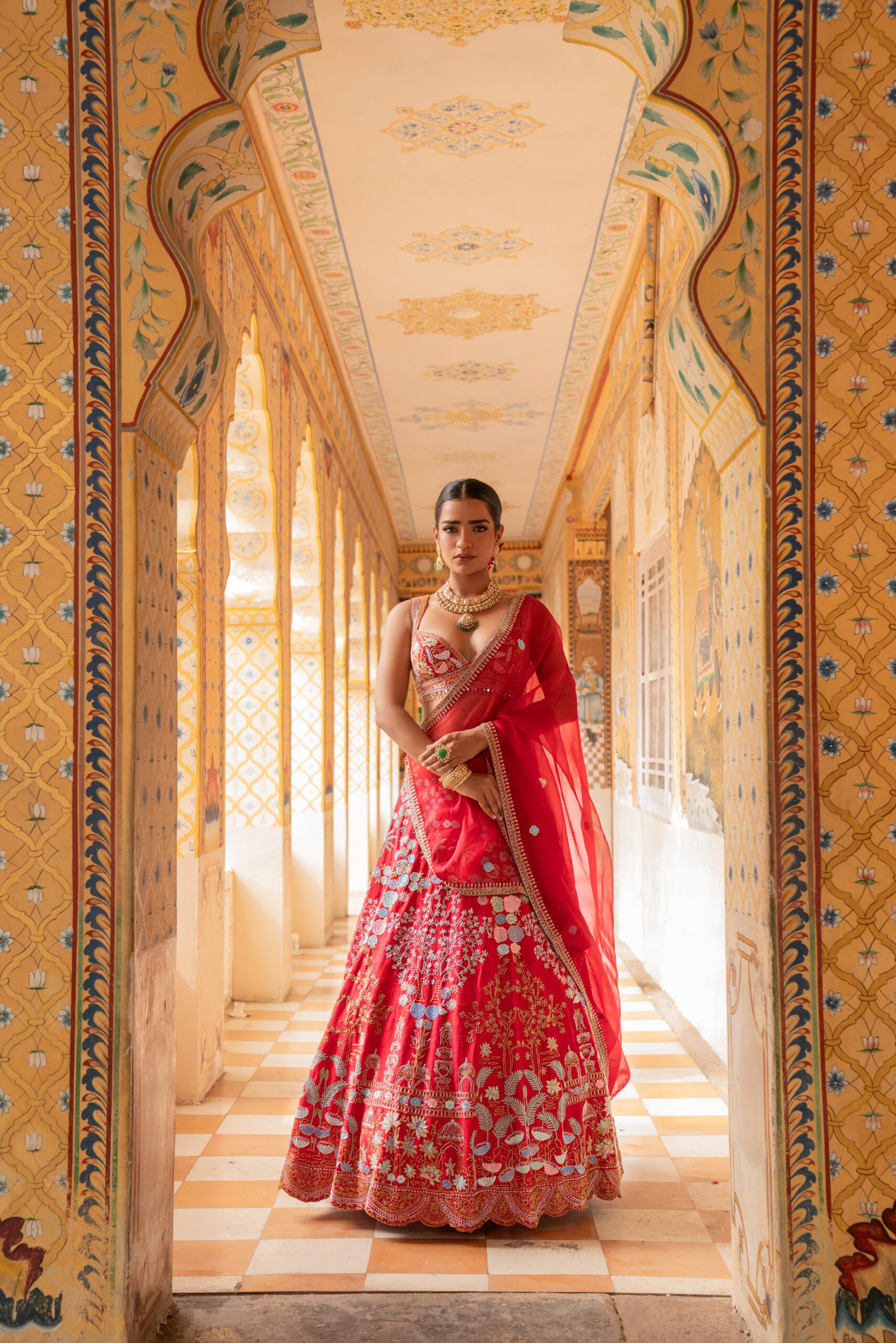 Red Silk Lehenga Set