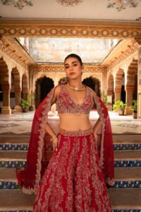 deep red lehenga