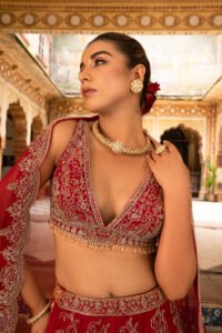 deep red lehenga