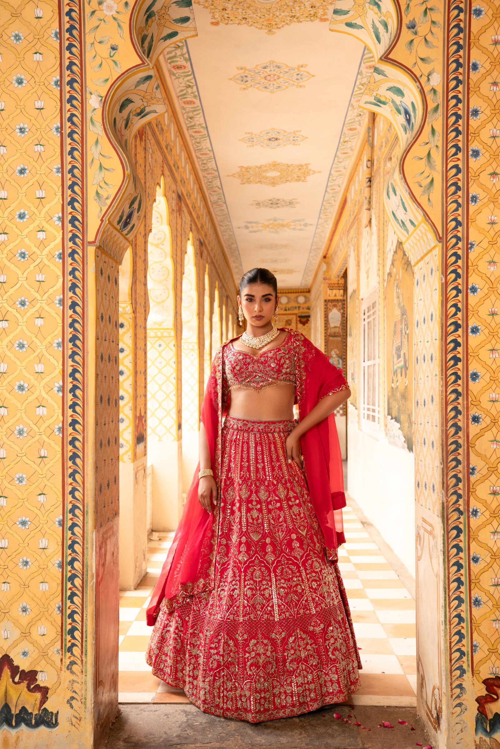 Garnet Red Lehenga Set
