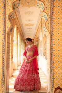 Scarlet Red Lehenga Set - Image 3