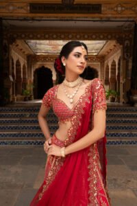 Garnet Red Lehenga Set - Image 3