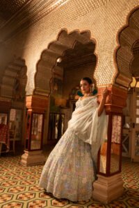 Sage Green Silk Lehenga Set - Image 2