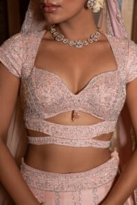 Peach Silk Lehenga Set - Image 4