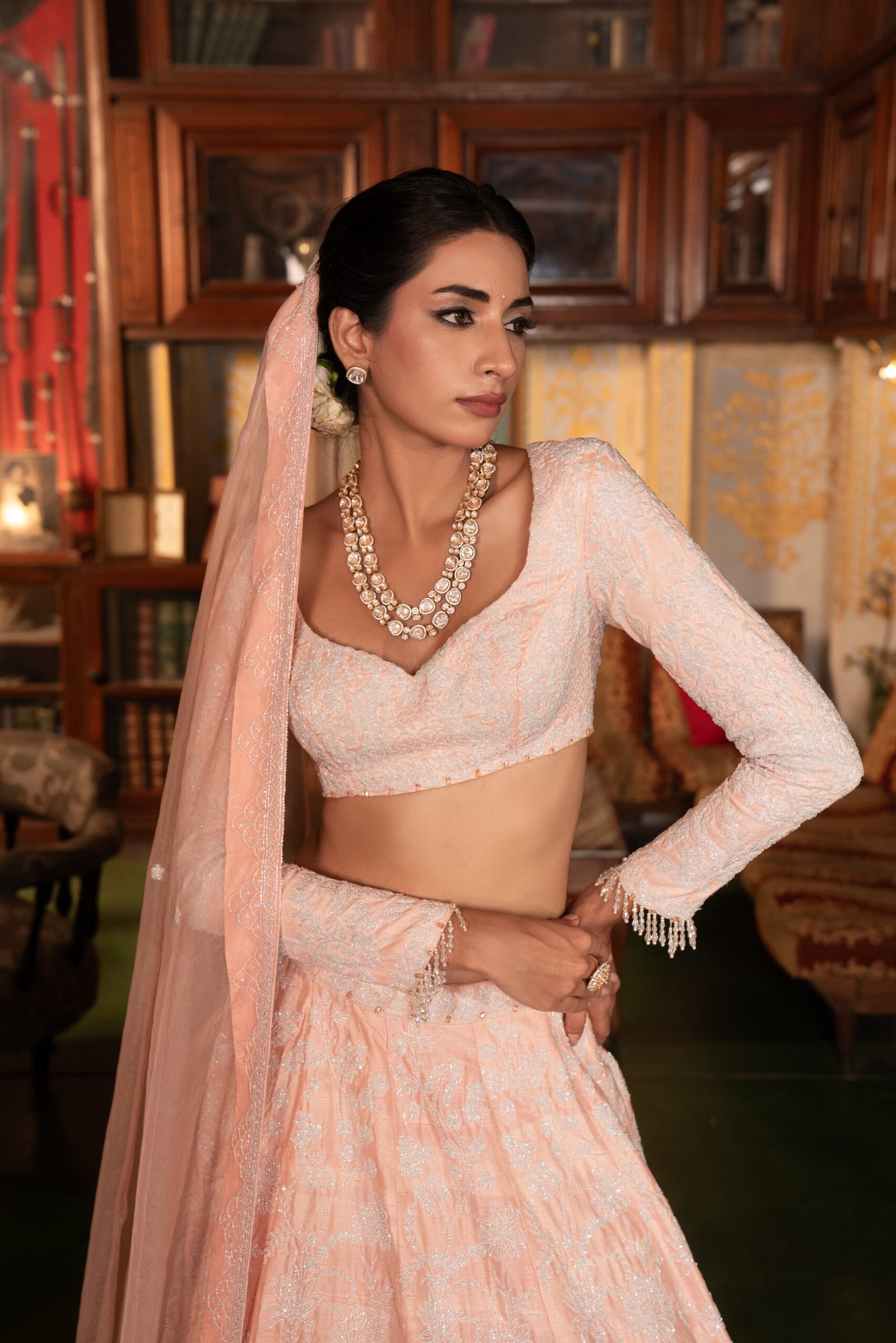 Peach Pearl Lehenga Set
