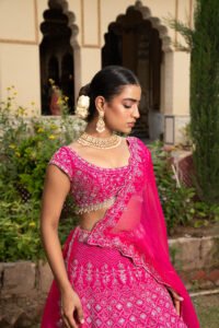 Fuchsia Pink Lehenga Set - Image 3
