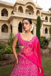 Fuchsia Pink Lehenga Set - Image 4